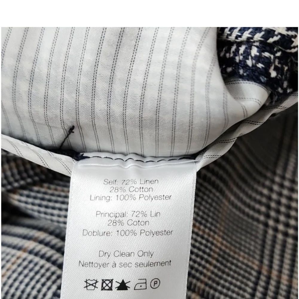 Veronica Beard Navy Multi Plaid Gemini Cigarette Cropped Pants – Size 10 - Picture 8 of 11
